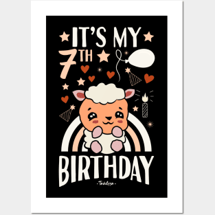 It's My 7th Birthday Sheep Posters and Art
